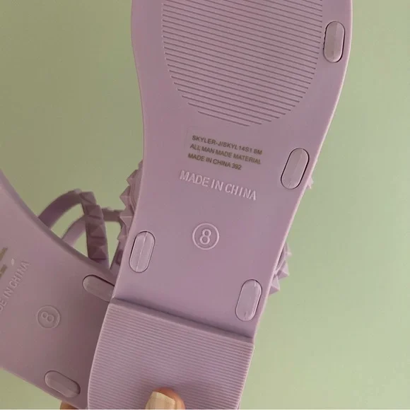 NIB Steve Madden Purple Skyler Studded Jelly Sandals Size 8 - Picture 4 of 8